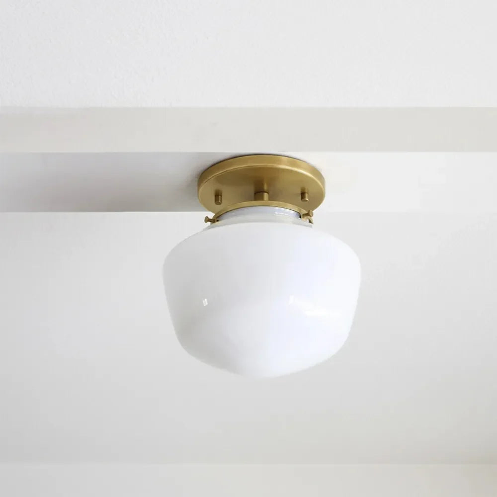 Retro Recessed Ceiling Lamp with Milky White Glass Lampshade - view 5