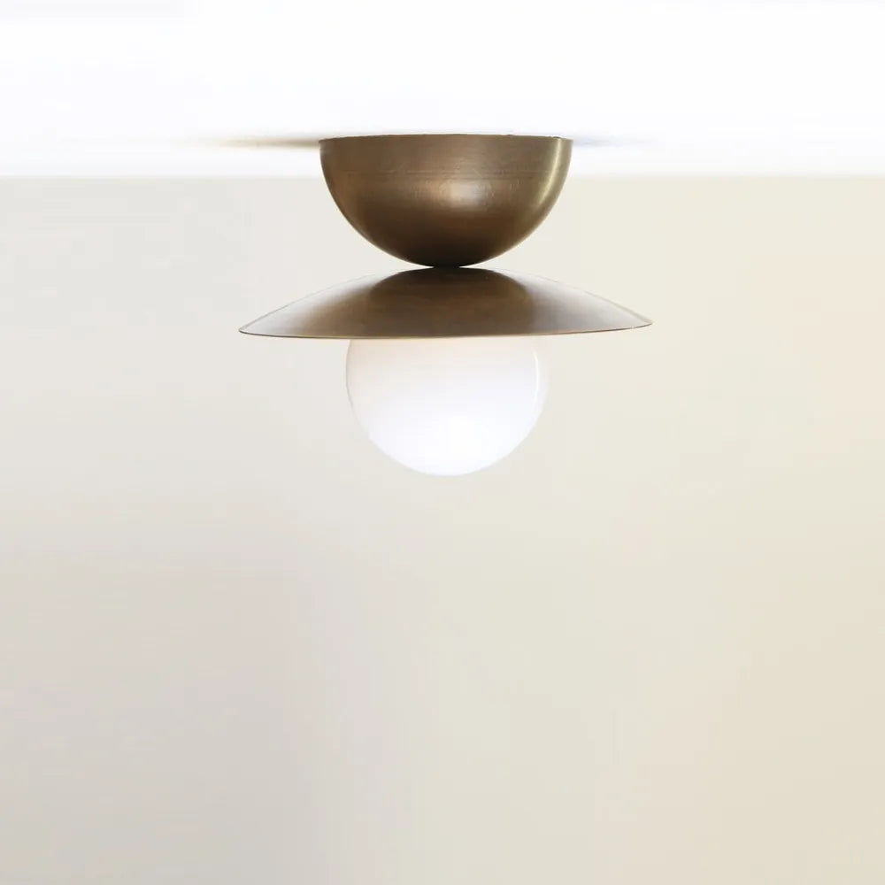 Mid-Century Modern Ceiling / Wall Light with Handcrafted Glass Globe - view 1