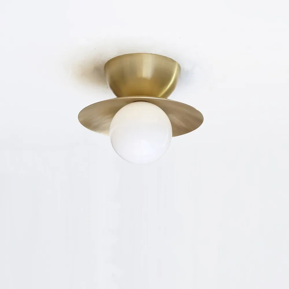 Mid-Century Modern Ceiling / Wall Light with Handcrafted Glass Globe - view 3