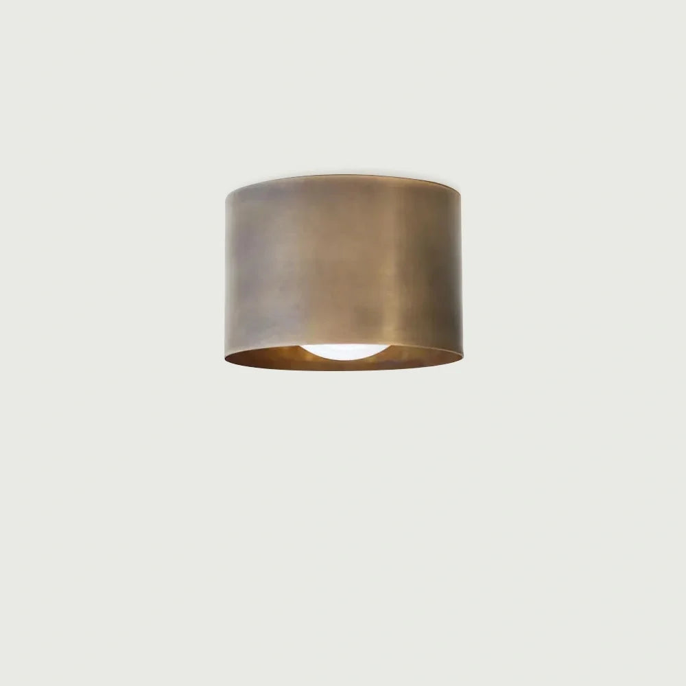 Vintage Brass Ceiling Spotlight, Simple Milky Glass Shade - view 1