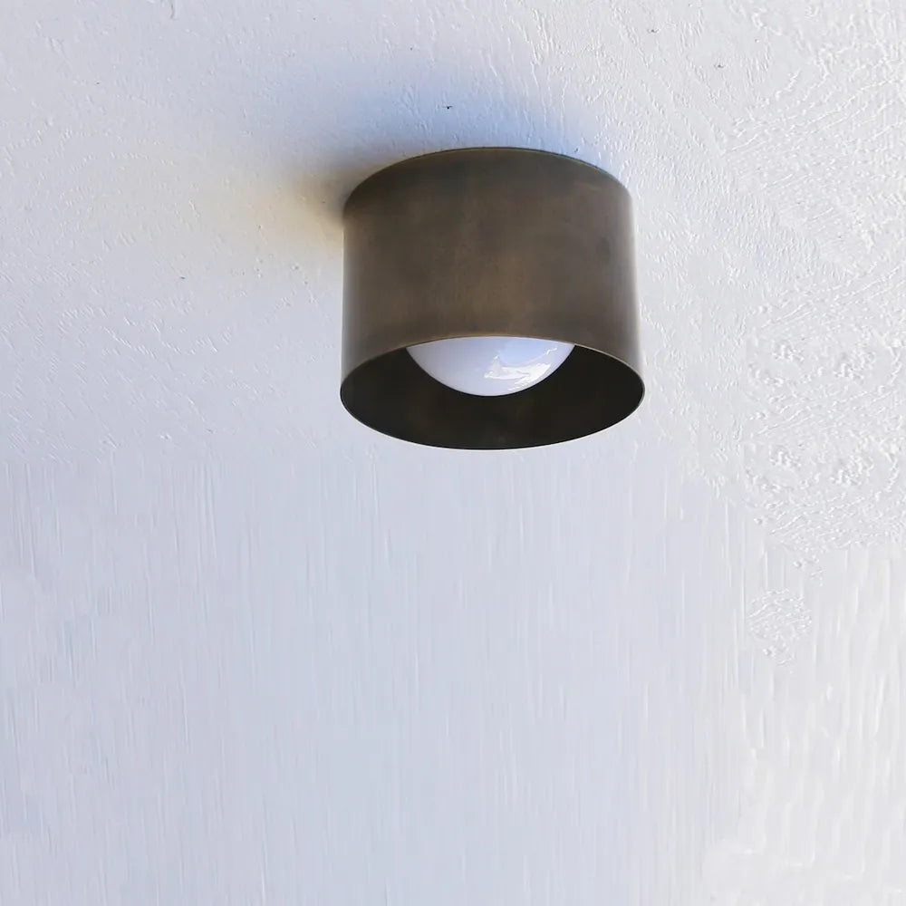 Vintage Brass Ceiling Spotlight, Simple Milky Glass Shade - view 4