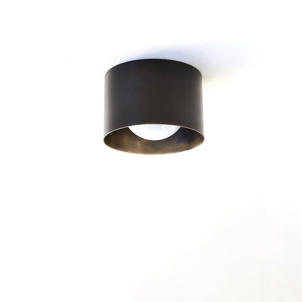 Vintage Brass Ceiling Spotlight, Simple Milky Glass Shade - view 5