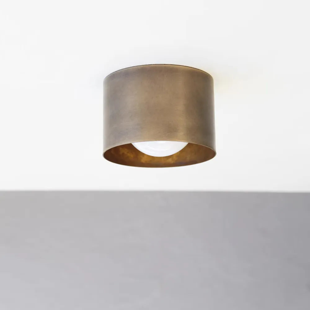 Vintage Brass Ceiling Spotlight, Simple Milky Glass Shade - view 6
