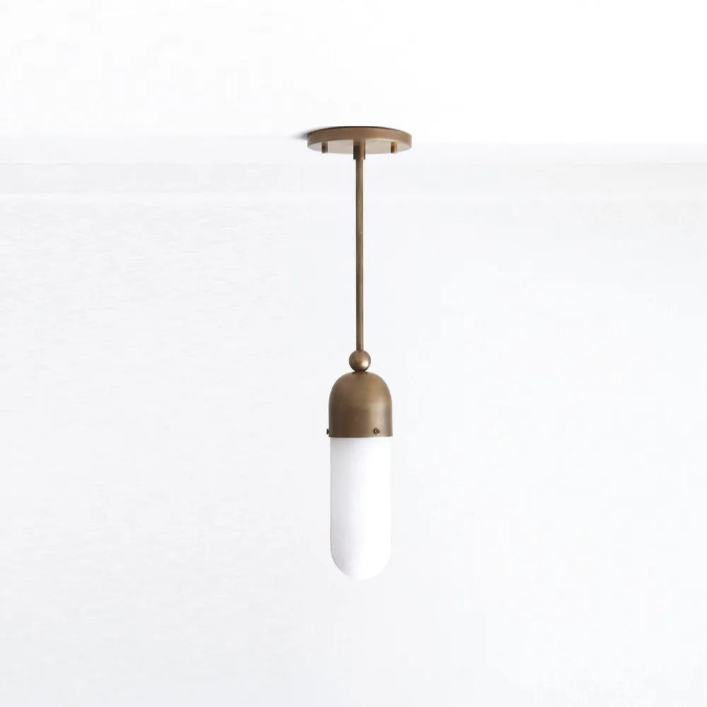 Modern Alabaster Brass Chandelier - view 1