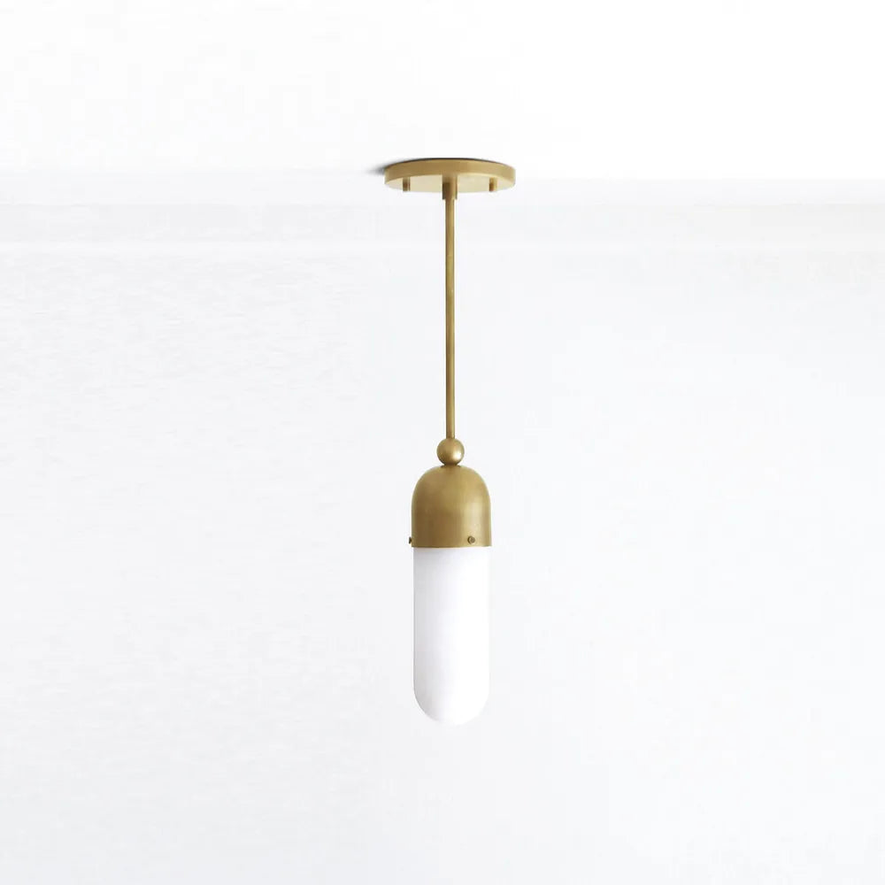 Modern Alabaster Brass Chandelier - view 4