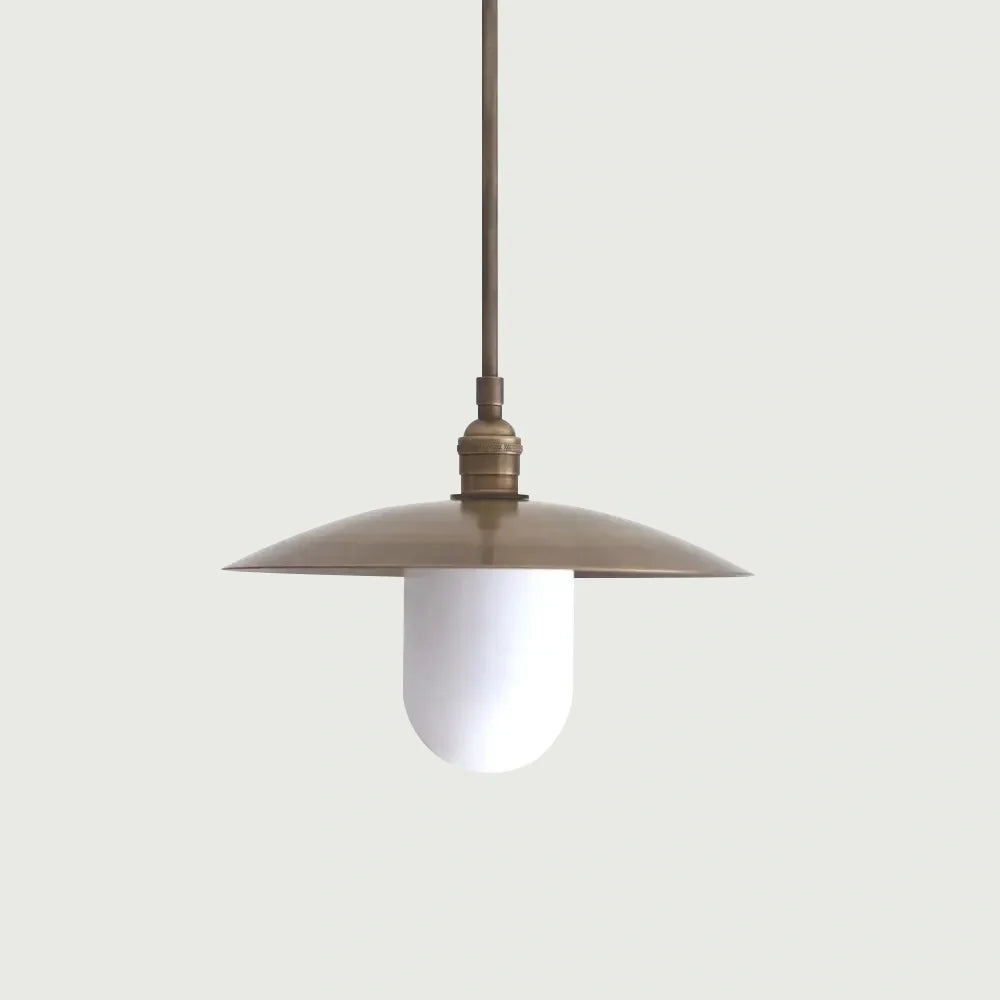 Mid-Century Brass Chandelier – Modern Glass Kitchen Island Lamp - view 1