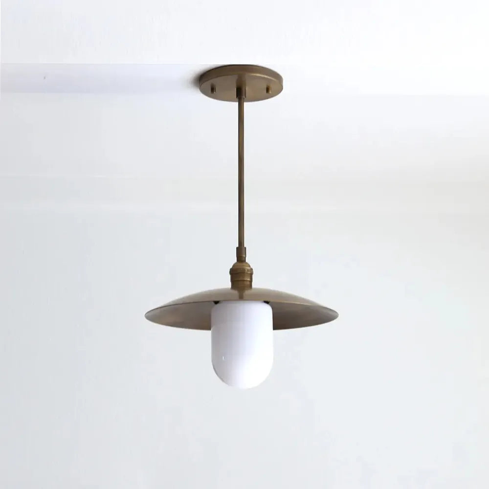 Mid-Century Brass Chandelier – Modern Glass Kitchen Island Lamp - view 2