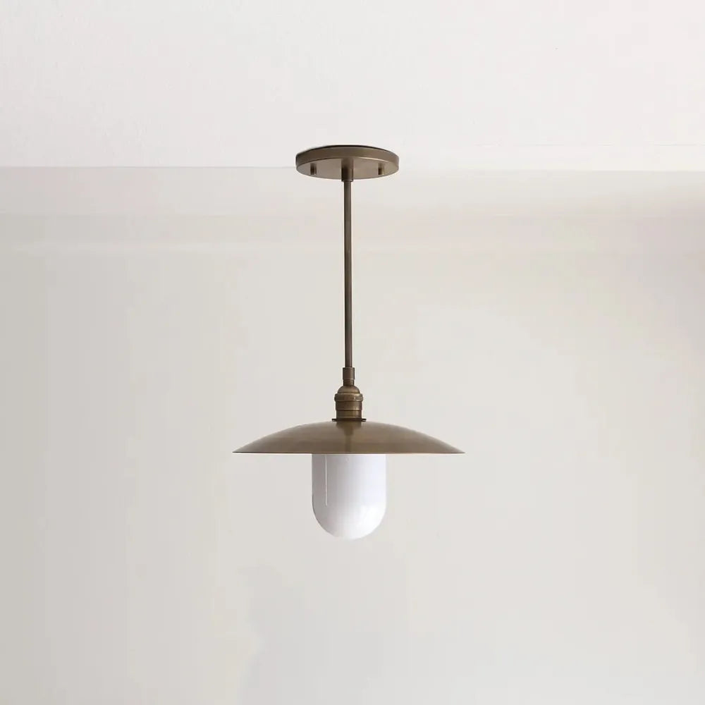 Mid-Century Brass Chandelier – Modern Glass Kitchen Island Lamp - view 3