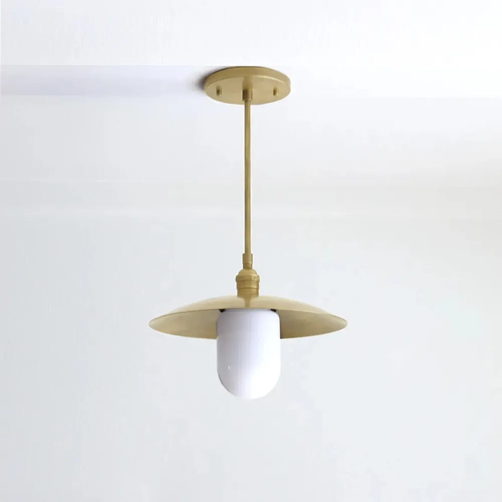 Mid-Century Brass Chandelier – Modern Glass Kitchen Island Lamp - view 6