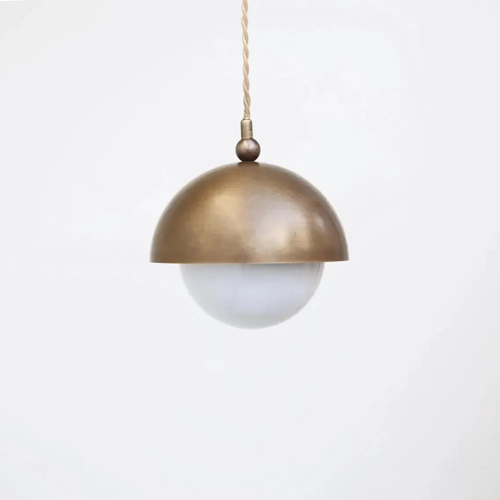 Modern Brass Chandelier – Spherical Glass Pendant for Kitchen Island - view 1