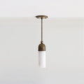 Modern Brass Chandelier – Alabaster Lampshade Ceiling Light - view 1