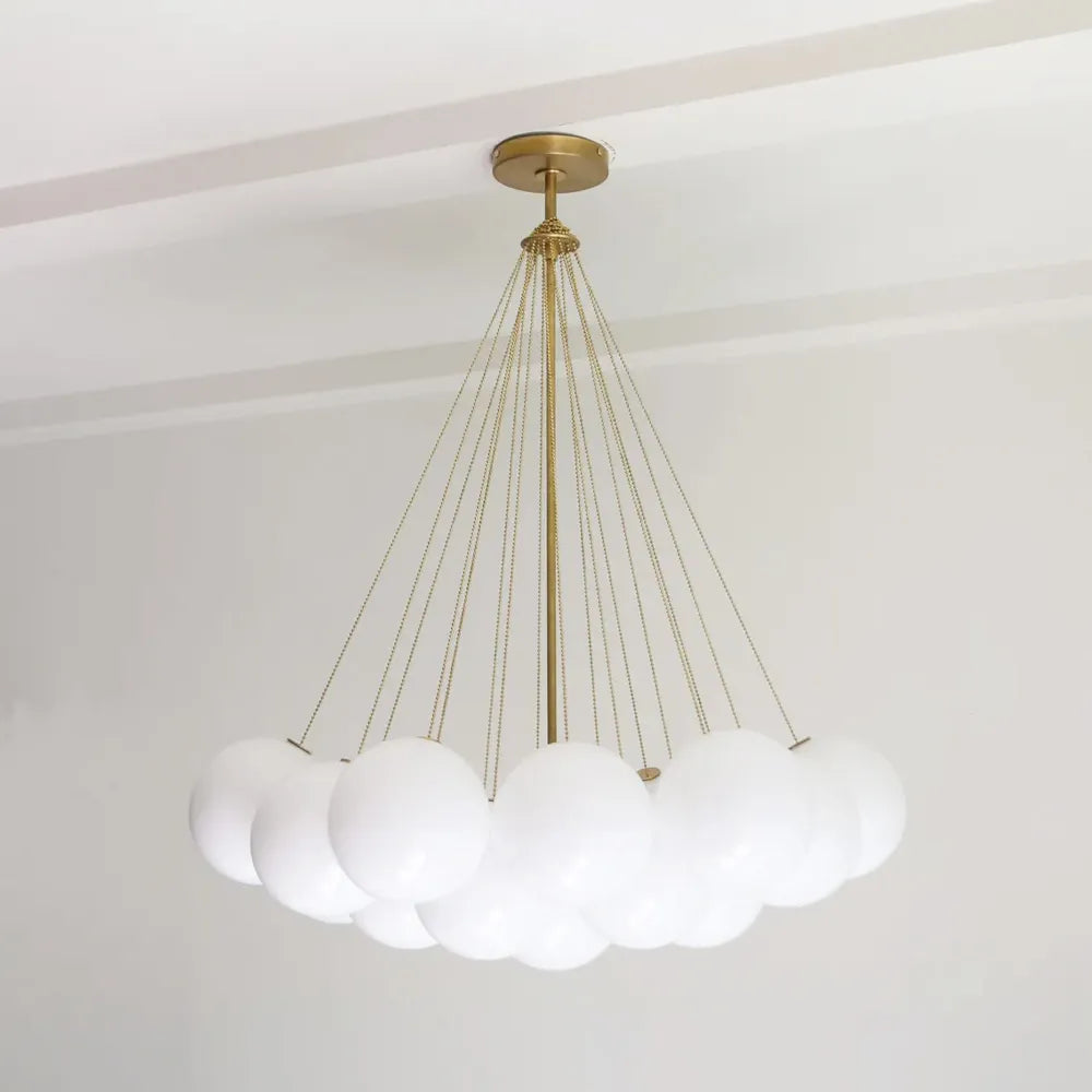 Modern Creative Chandelier – White Glass Bubble Cloud Light - view 10