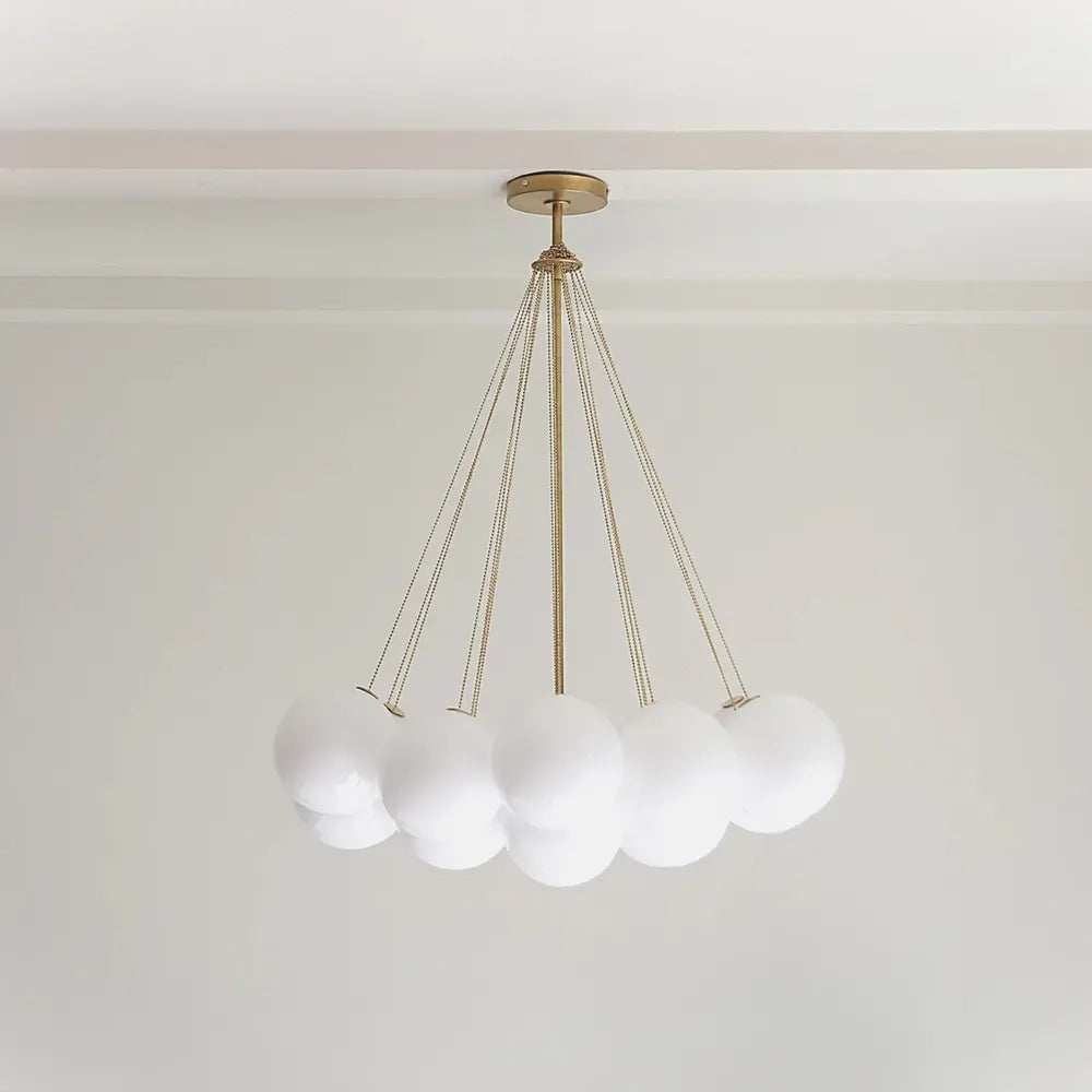 Modern Creative Chandelier – White Glass Bubble Cloud Light - view 2