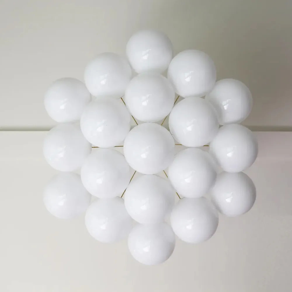 Modern Creative Chandelier – White Glass Bubble Cloud Light - view 5