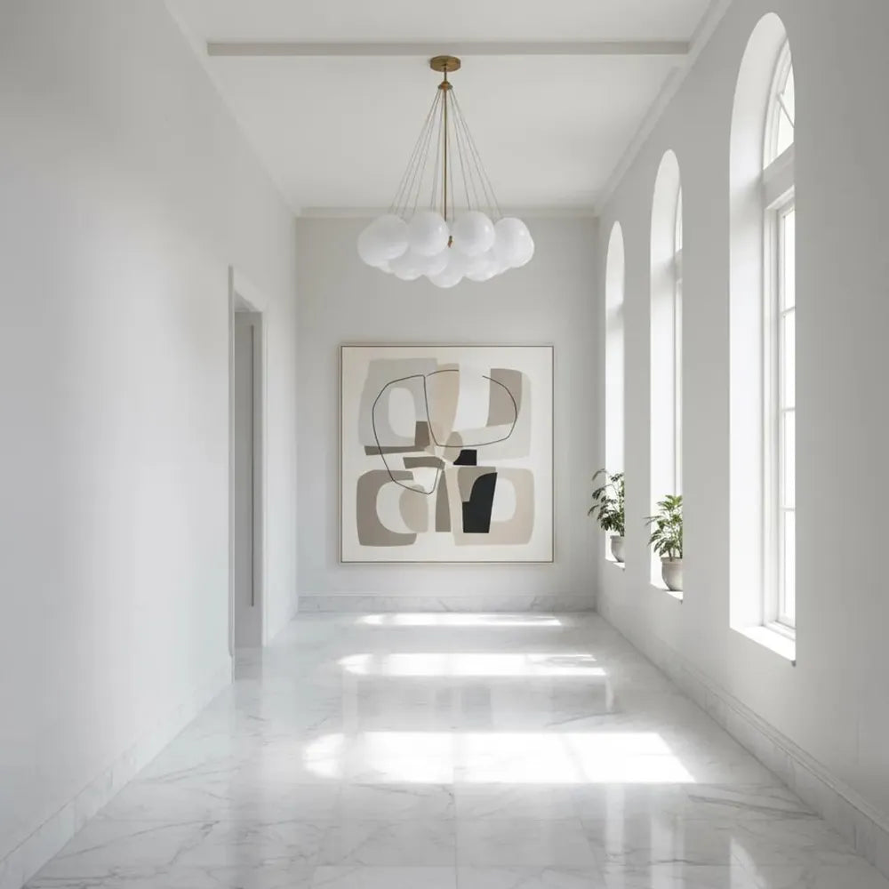 Modern Creative Chandelier – White Glass Bubble Cloud Light - view 7