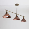 Industrial Brass Pendant Light With Copper Shade for Kitchen Island - view 1