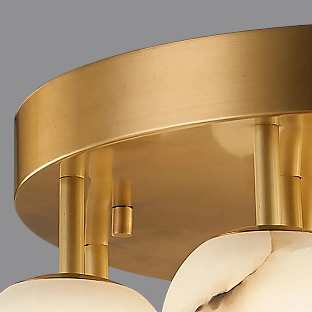 Alabaster Bubble Globe Flush Mount Ceiling Light in Brass - view 5