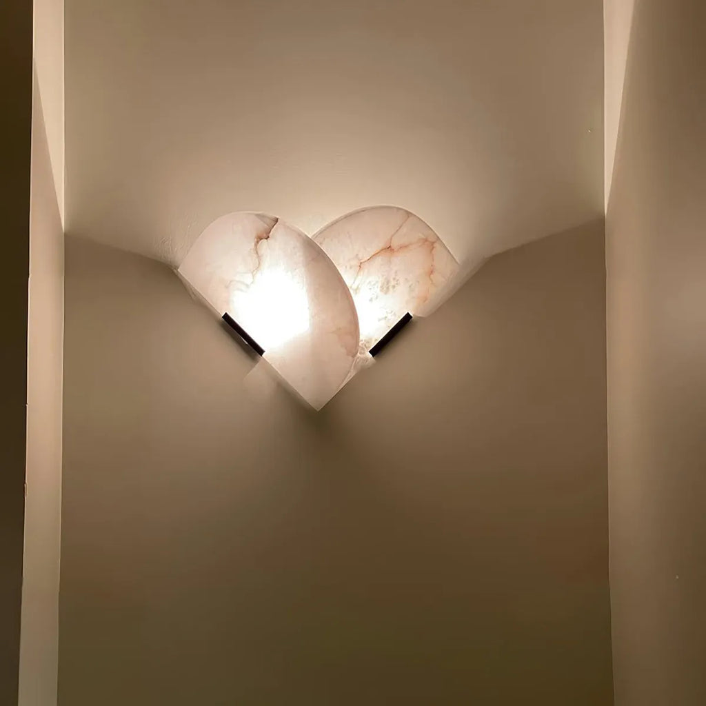 Fly Gaby Heart Fanshaped Alabaster Wall Light - view 2