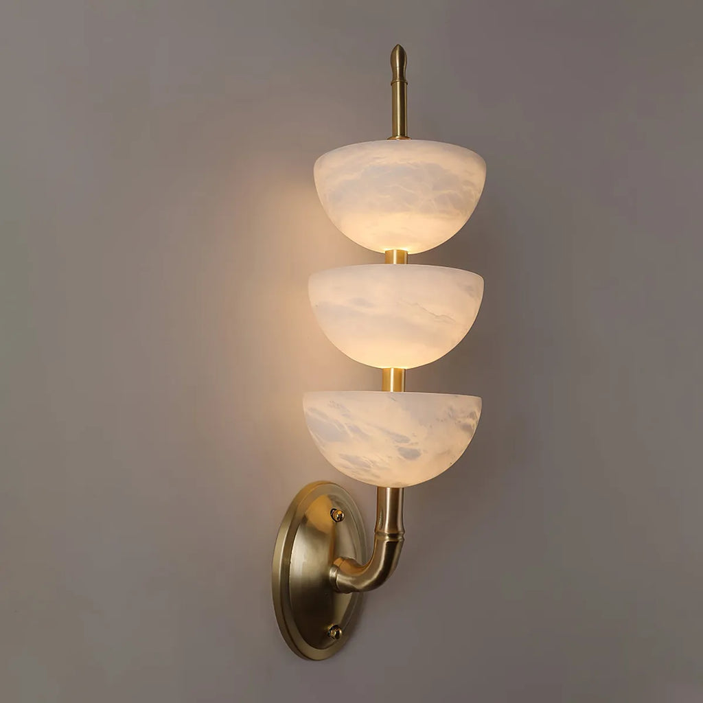 Modern Minimalist Art Triple Alabaster Wall Lamp 5.9" - view 2