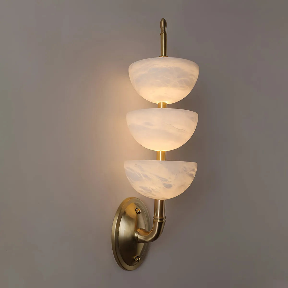 Modern Minimalist Art Triple Alabaster Wall Lamp 5.9" - view 2