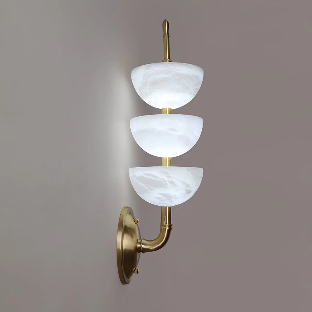 Modern Minimalist Art Triple Alabaster Wall Lamp 5.9" - view 3
