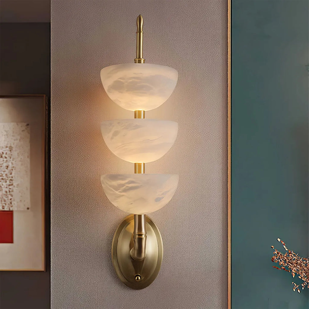 Modern Minimalist Art Triple Alabaster Wall Lamp 5.9" - view 5