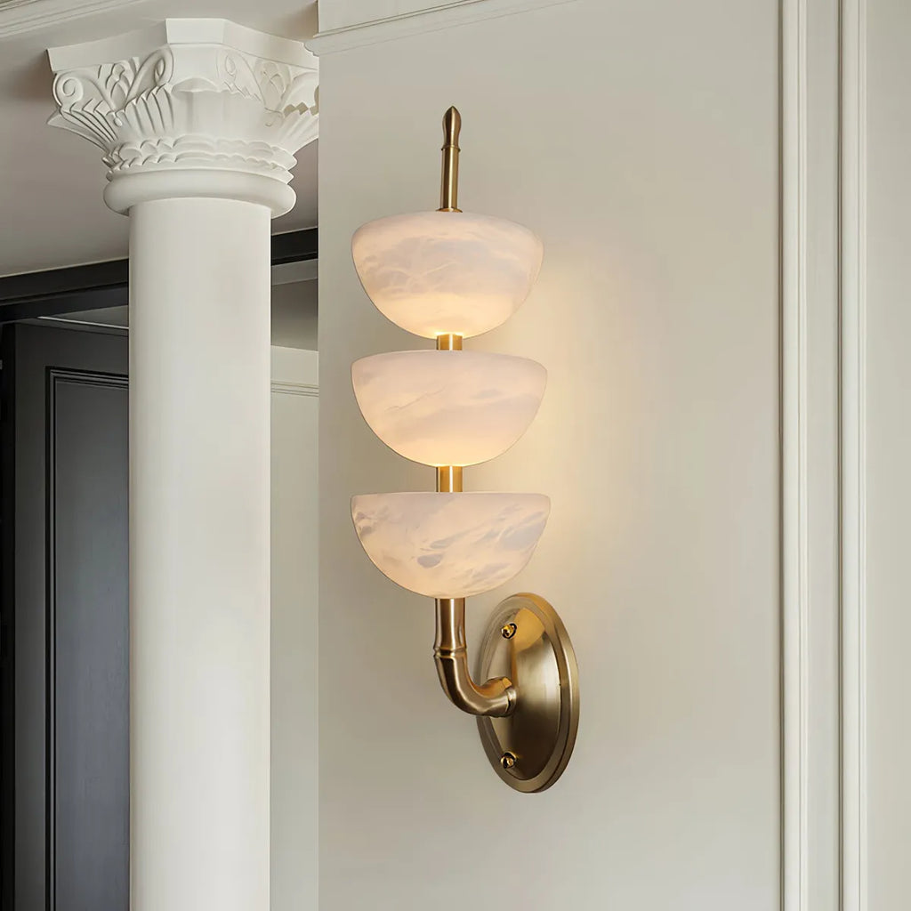Modern Minimalist Art Triple Alabaster Wall Lamp 5.9" - view 6