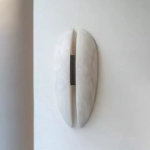 Alabaster Veil Wall Sconce with Sculptural Design - view 2