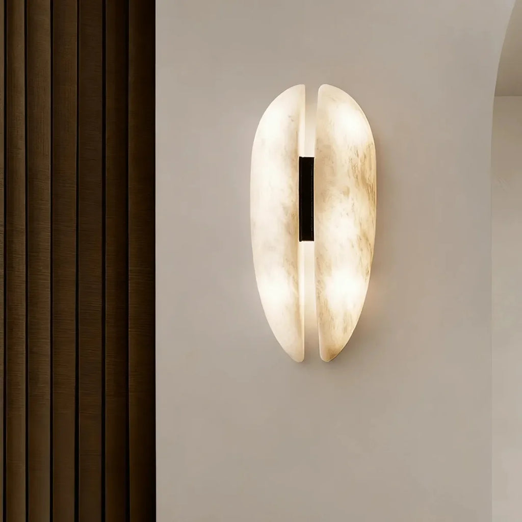 Alabaster Veil Wall Sconce with Sculptural Design - view 5
