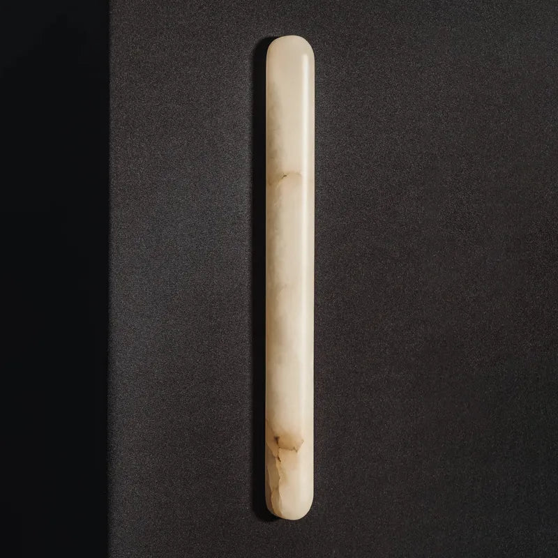 Alabaster Tubular Wall Light – Slim Vertical Sconce with Ambient Glow - view 1