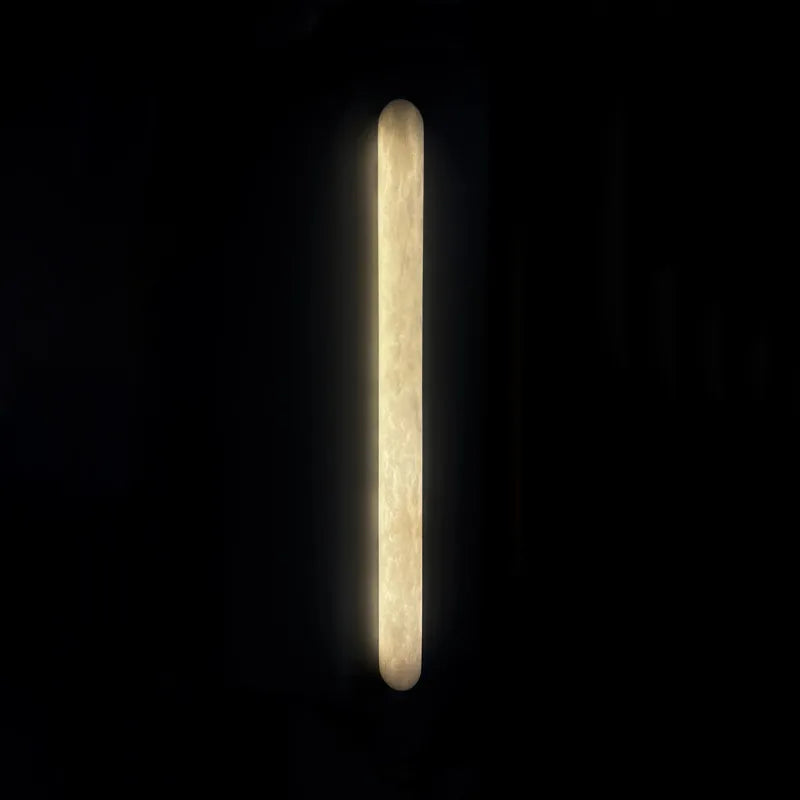 Alabaster Tubular Wall Light – Slim Vertical Sconce with Ambient Glow - view 2