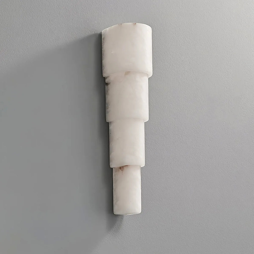 Tiered Alabaster Wall Lamp with Refined Vertical Light - view 2