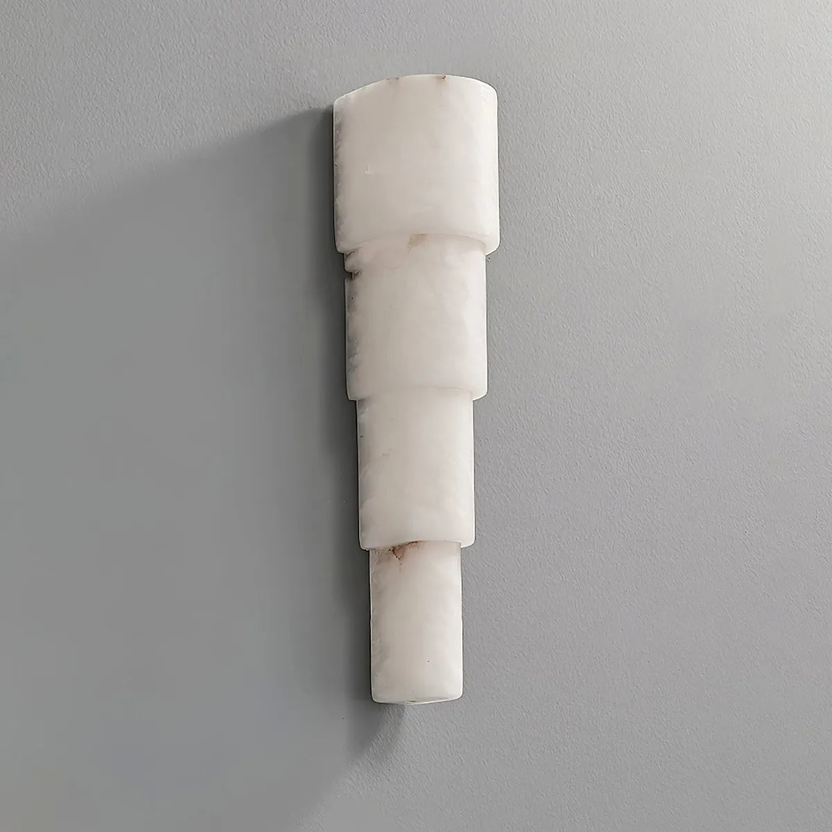 Tiered Alabaster Wall Lamp with Refined Vertical Light - view 2