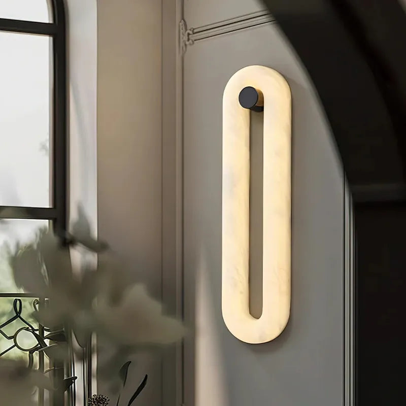 Alabaster Elliptical Wall Lamp – Gradual Fade Glow with Modern Design - view 4
