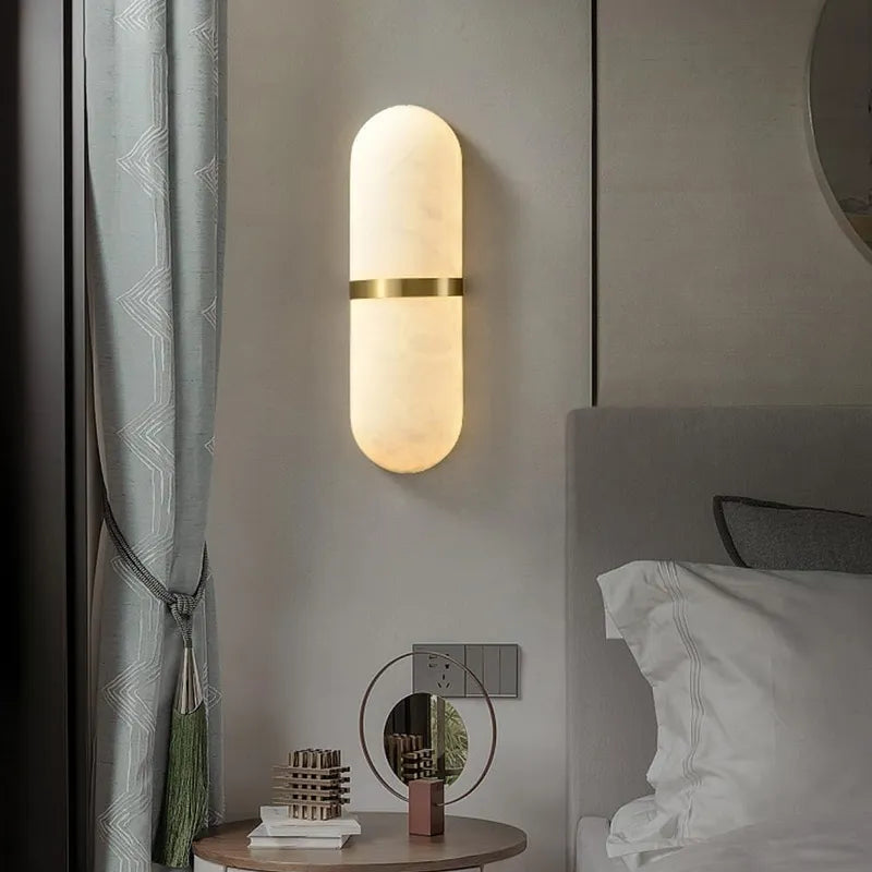 Alabaster Pill Wall Sconce with Luminous Accent - view 3