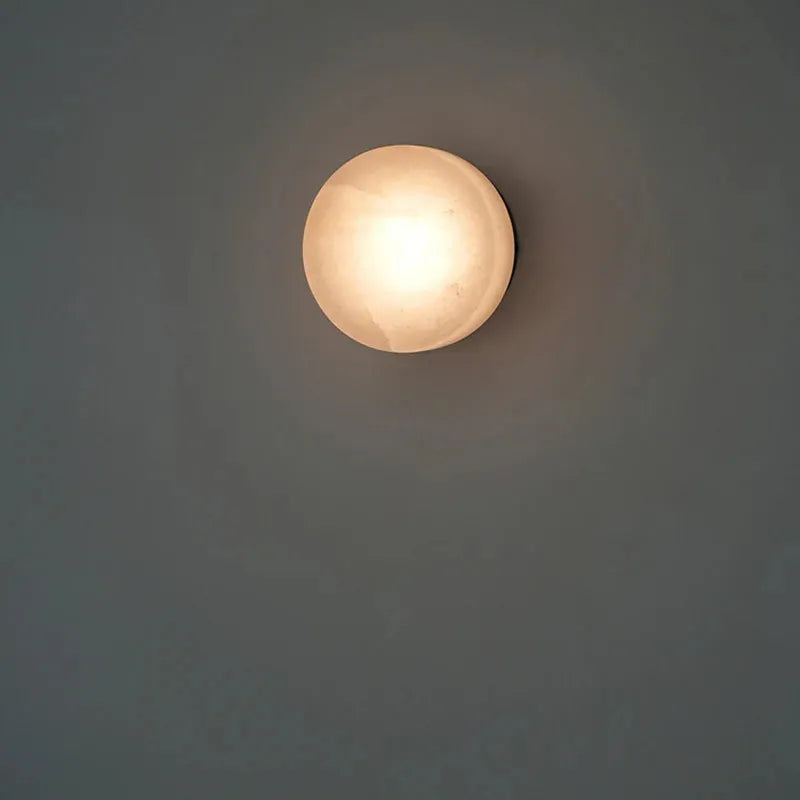 Modern Round Alabaster Texture LED Wall Lamp - view 2