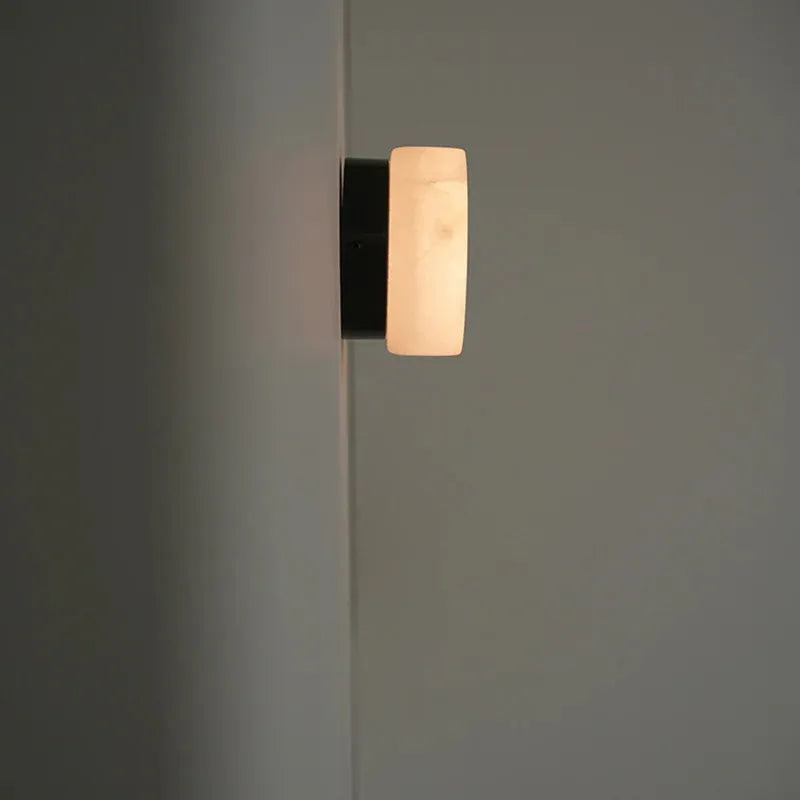 Modern Round Alabaster Texture LED Wall Lamp - view 3