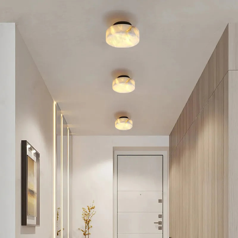 Modern Round Alabaster Texture LED Wall Lamp - view 5