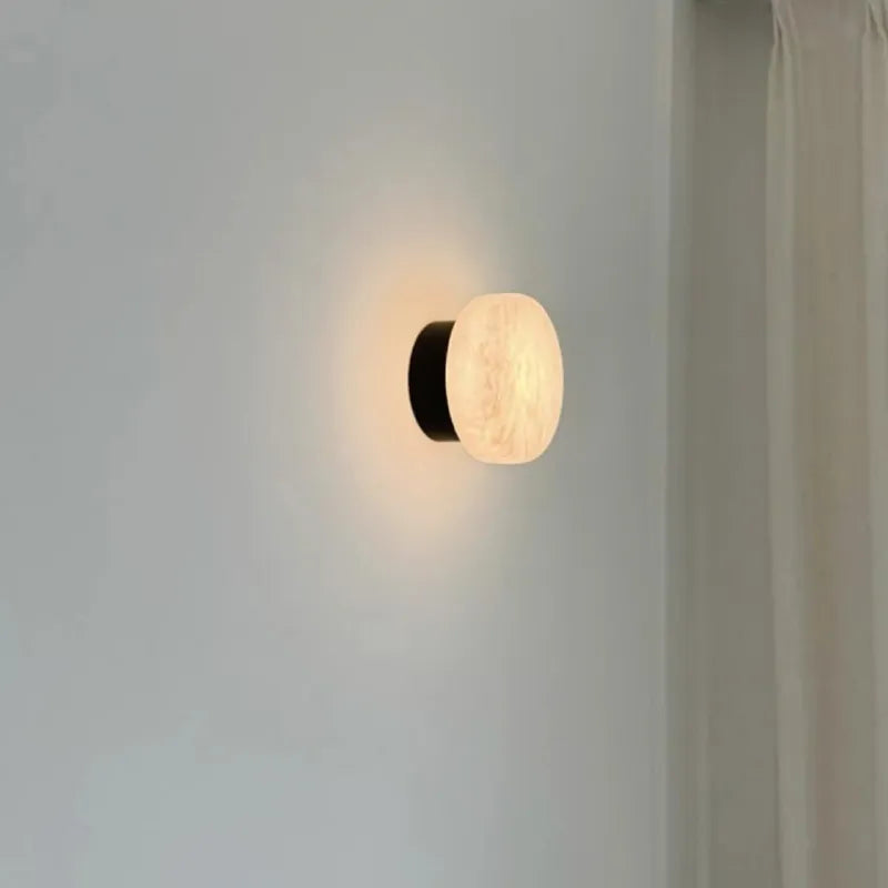 Modern Round Alabaster Texture LED Wall Lamp - view 7