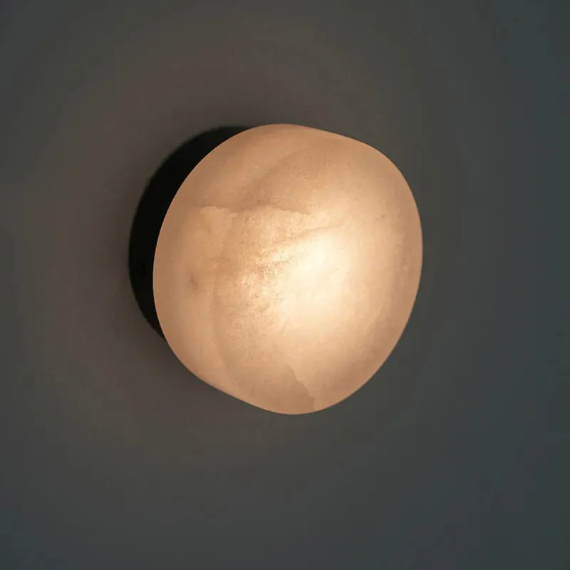 Modern Round Alabaster Texture LED Wall Lamp - view 8