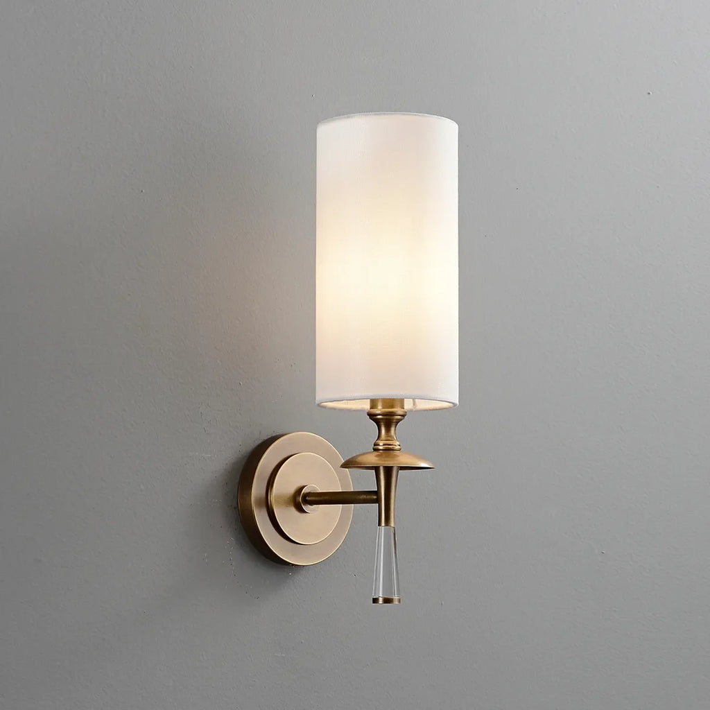 Drunmore Single Sconce with Brass Frame & Crystal Details - view 1