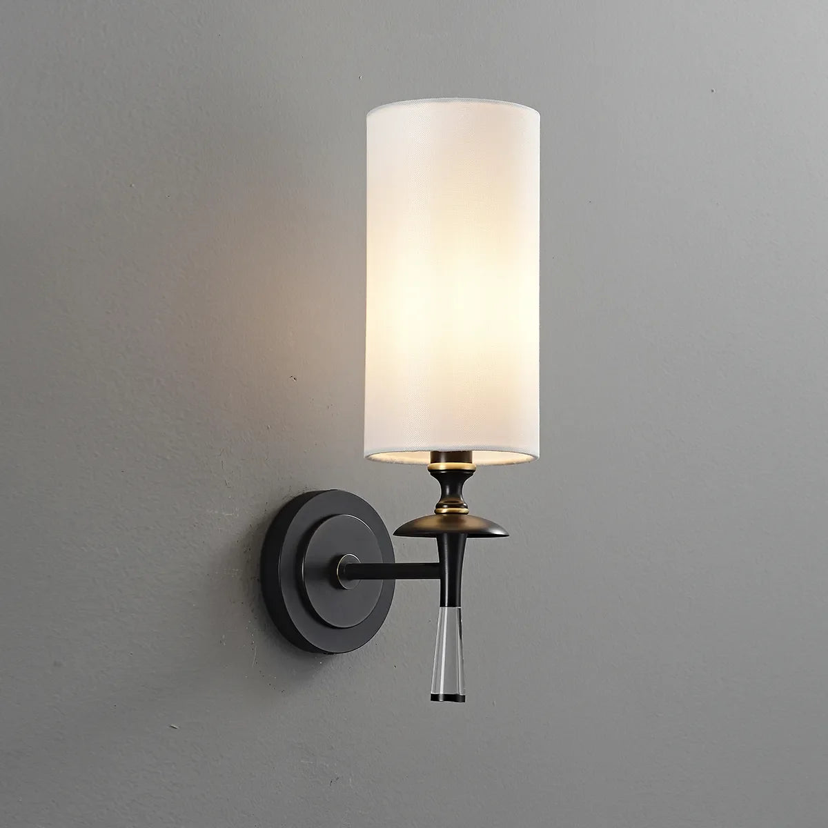 Drunmore Single Sconce with Brass Frame & Crystal Details - view 11