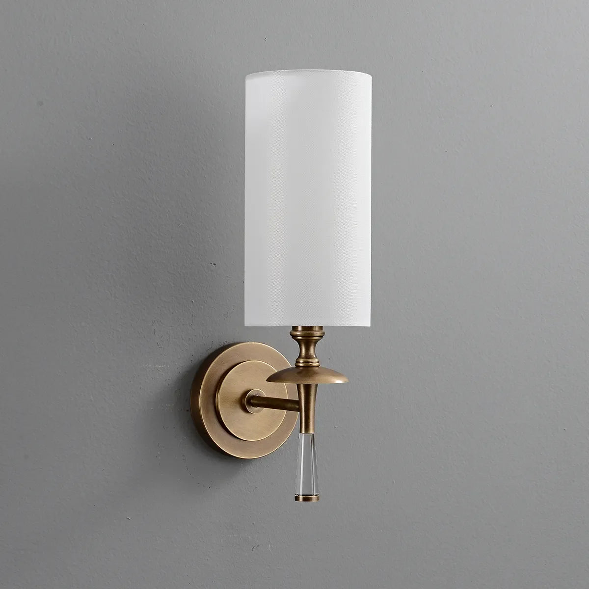 Drunmore Single Sconce with Brass Frame & Crystal Details - view 2