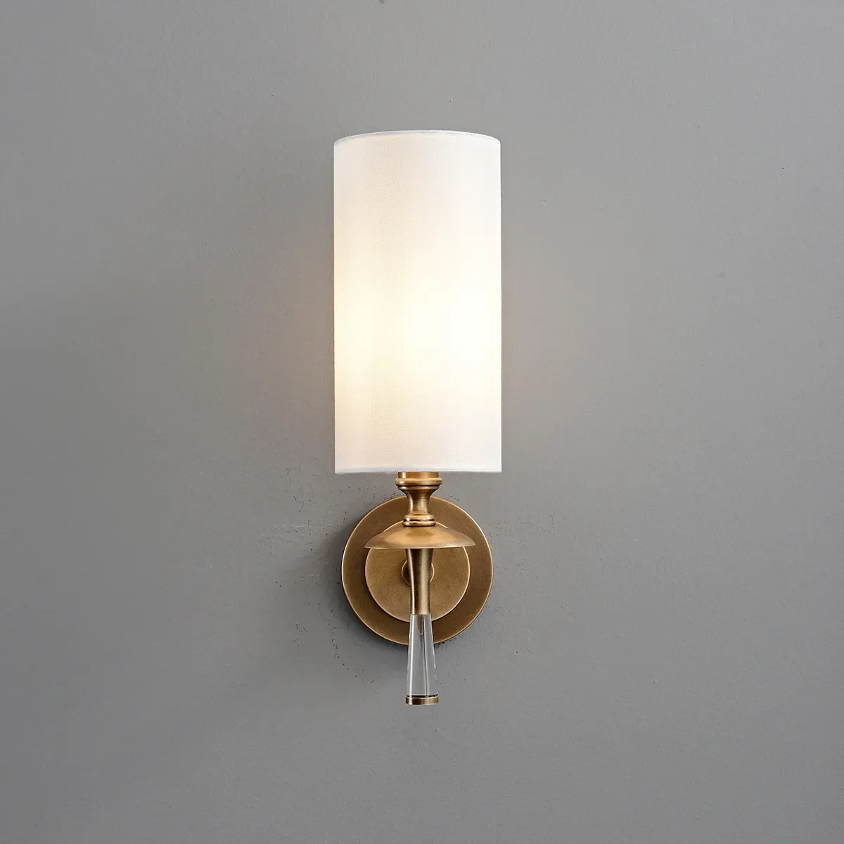 Drunmore Single Sconce with Brass Frame & Crystal Details - view 3