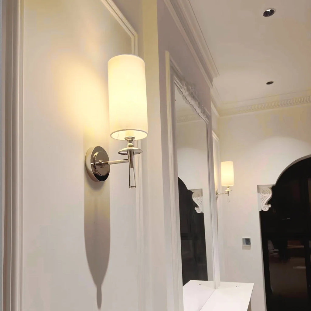 Drunmore Single Sconce with Brass Frame & Crystal Details - view 4