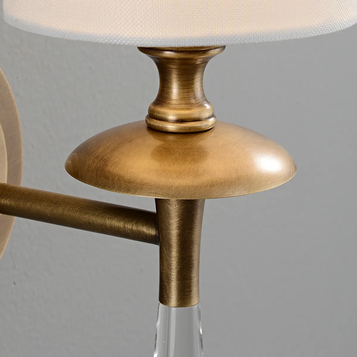Drunmore Single Sconce with Brass Frame & Crystal Details - view 7
