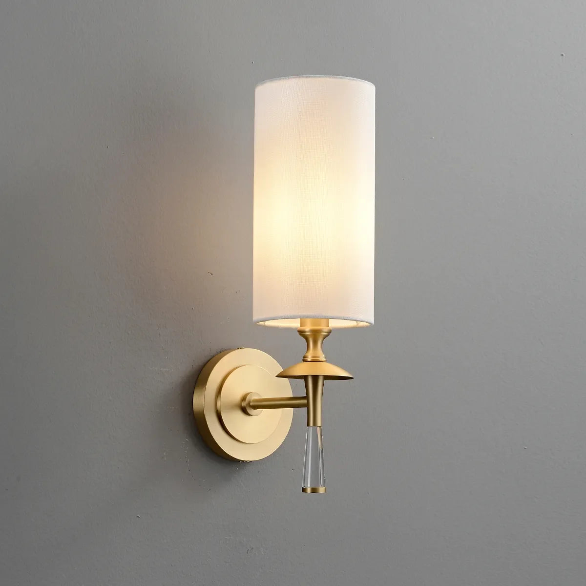 Drunmore Single Sconce with Brass Frame & Crystal Details - view 8