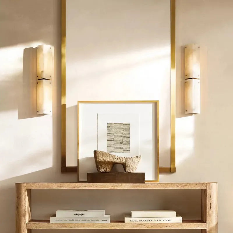 Alabaster Wall Sconce Light – Layered Design with Luminous Silhouette - view 3