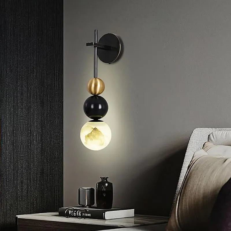 Copper Wall Sconce with Alabaster Shade - view 1