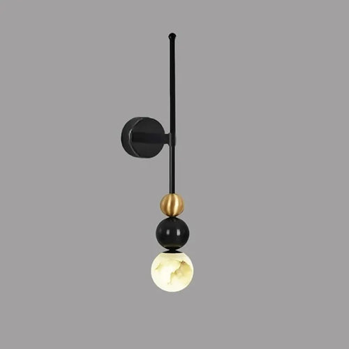 Alabaster Globe Wall Sconce in Copper & Black - view 1